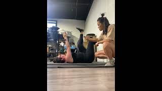 90/90 breathing with hamstring recruitment and reach