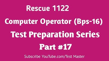 ETEA Rescue 1122 Computer Operator (Bps-16) Test Preparation Series Part 17 ||  @testmaster123 ​