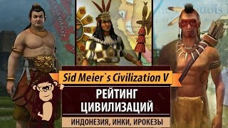 Рейтинг цивилизаций в Sid Meier's Civilization V: Индонезия, Инки, Ирокезы