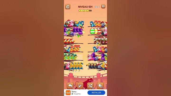 bird sort 2 color puzzle solution niveau 531 #games #gaming #puzzle #puzzlegame #androidgames