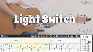 PDF Sample Light Switch - Charlie Puth guitar tab & chords by Kenneth Acoustic.