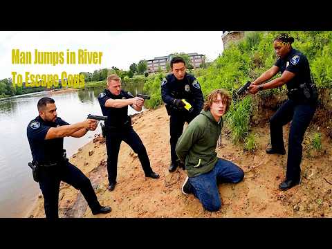 Man Jumps in River to Escape Cops, Regrets It - Cops Blue Cam The Best Video You Should Watch