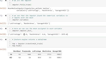 Mean or median imputation with Feature-engine