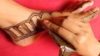 Simple Border Feet Mehndi Design Simple Arabic Foot Mehndi Design Leg Mehndi Design पर क महद