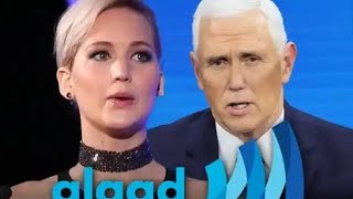 Jennifer Lawrence Takes a Swipe at Mike Pence at GLAAD Media Awards