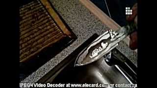 Damast schmieden - Pattern welded steel etching  with instant coffee