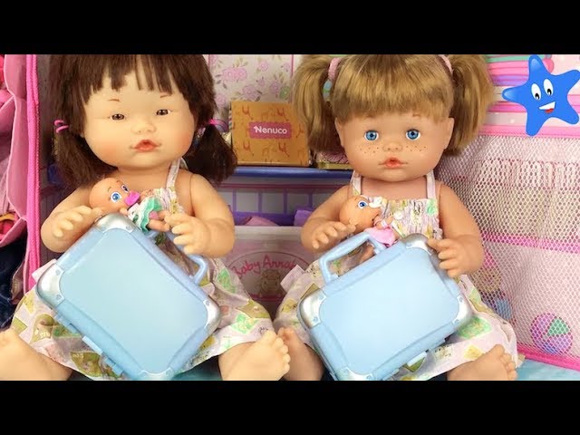 Ani y Ona NENUCO estrenan maletas y las llenamos de cosas super bonitas  Muñecos Bebé - YouTube