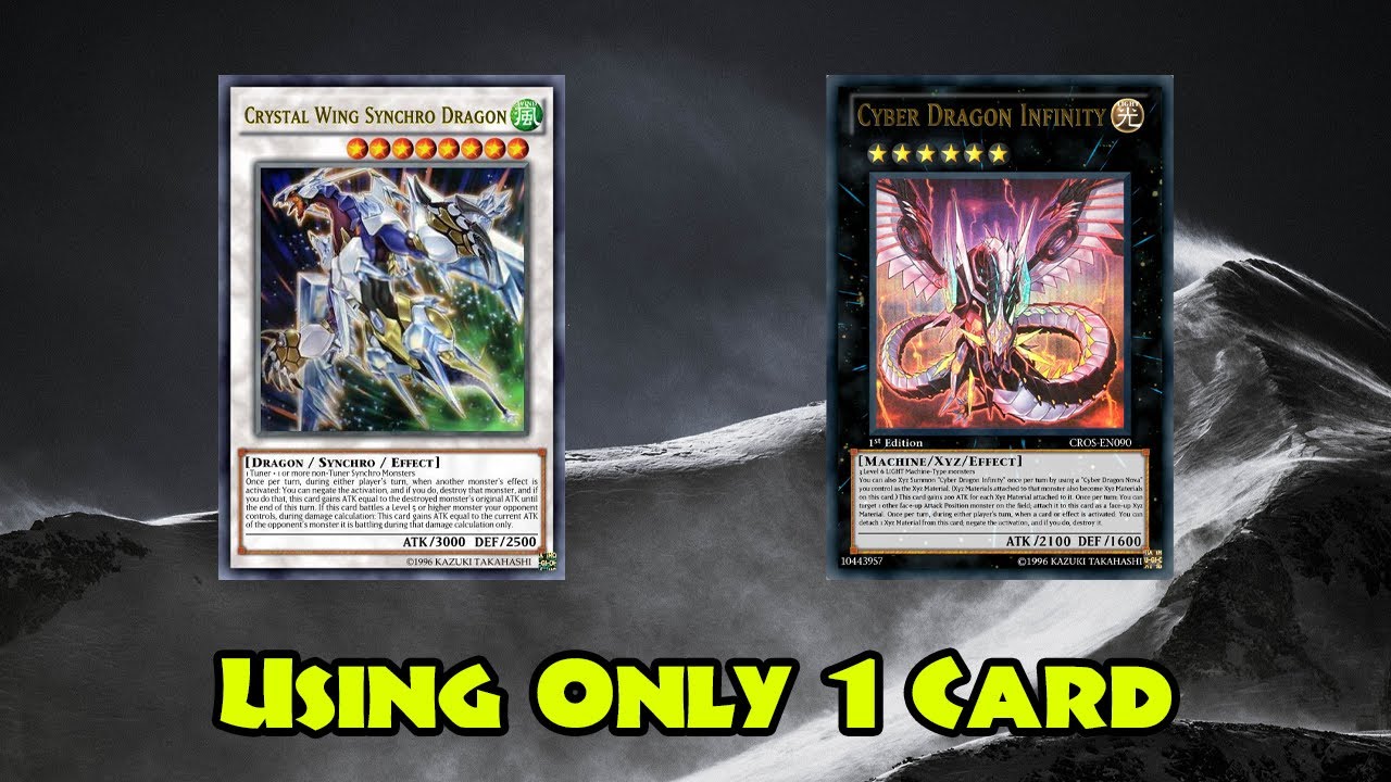 Edopro How To Summon Crystal Wing Synchro Dragon And Cyber Dragon Infinity By Using Only 1 Card Youtube
