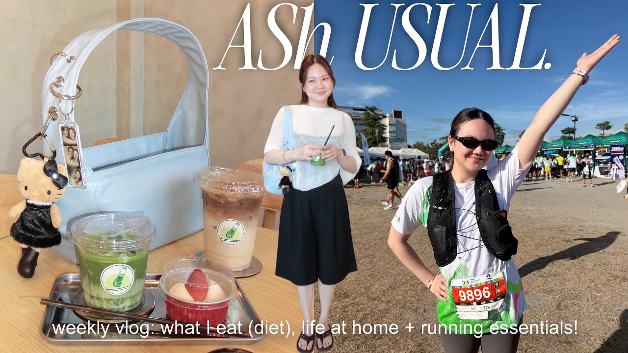 WEEKLY VLOG: WHAT I EAT IN A DAY (DIET), LIFE AT HOME + RUNNING ESSENTIALS! | #AShUSUAL