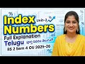 BS 2 Sem 4 Unit 2 Index Numbers Full Class in Telugu | OU Students
