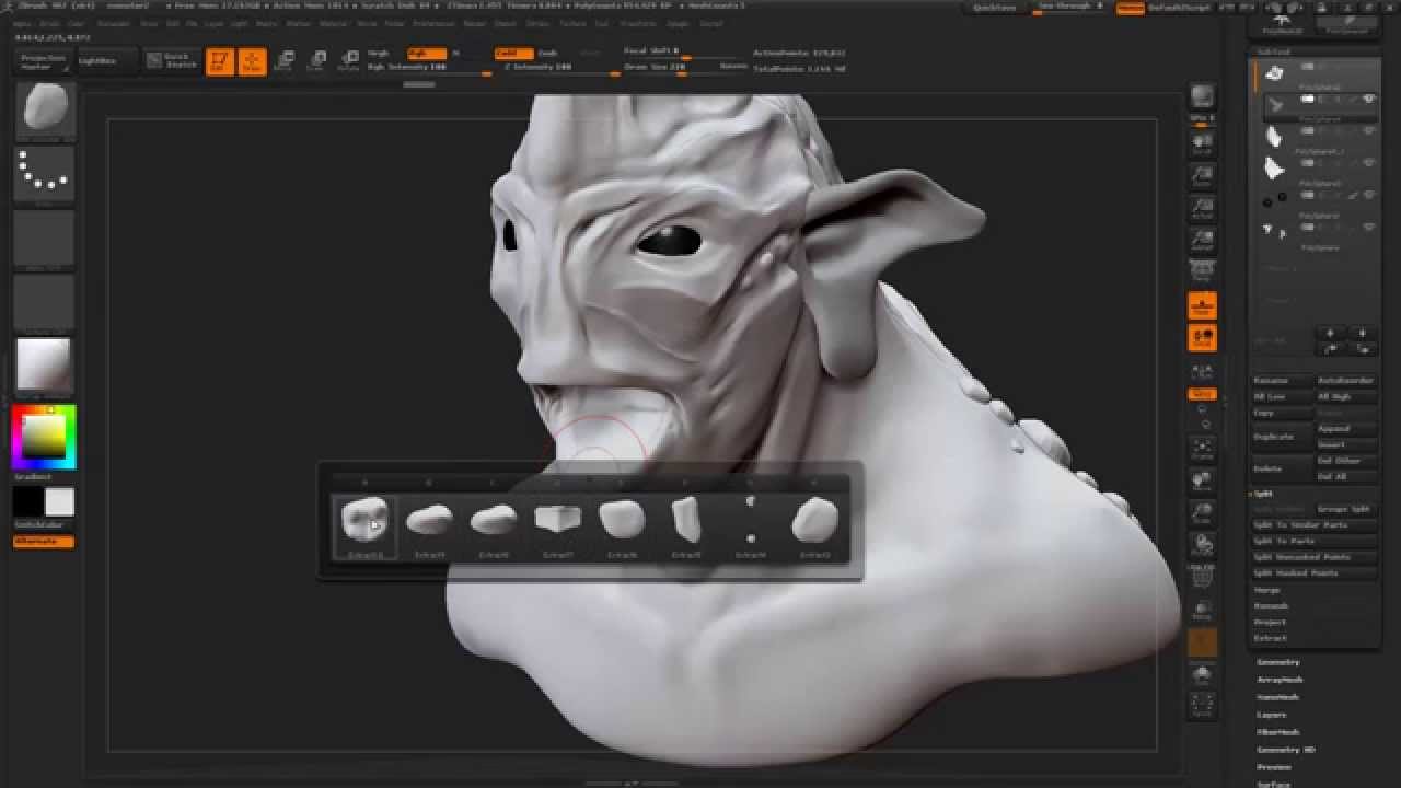 how to combine mesh in zbrush