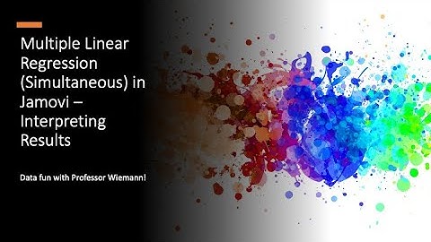 Multiple Linear Regression (Simultaneous) in Jamovi – Interpreting Results