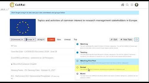 CASRAI Forum - Control your email notifications