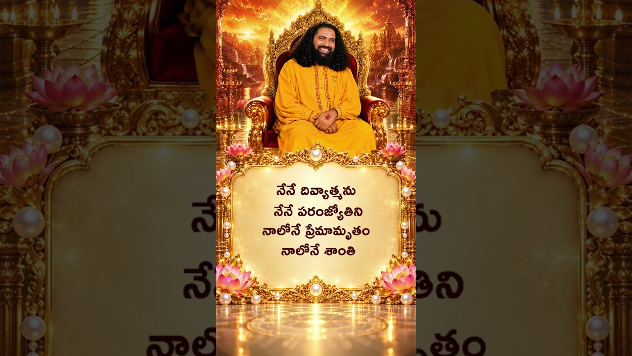 నేనే దివ్యాత్మను… నాలోనే ప్రేమామృతం, నాలోనే శాంతి 🙏 | జయహో ప్రేమమయ మహాగురుజీ | #shorts