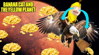 BANANA CAT AND THE YELLOW PLANET| HAPPY CAT MEME 60 #happycatmeme #bananacat #cartoon #funny #cat