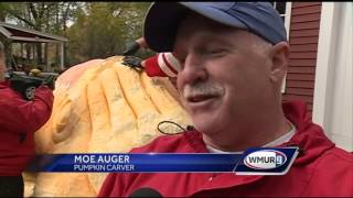 Sculptor transforms giant NH pumpkin
