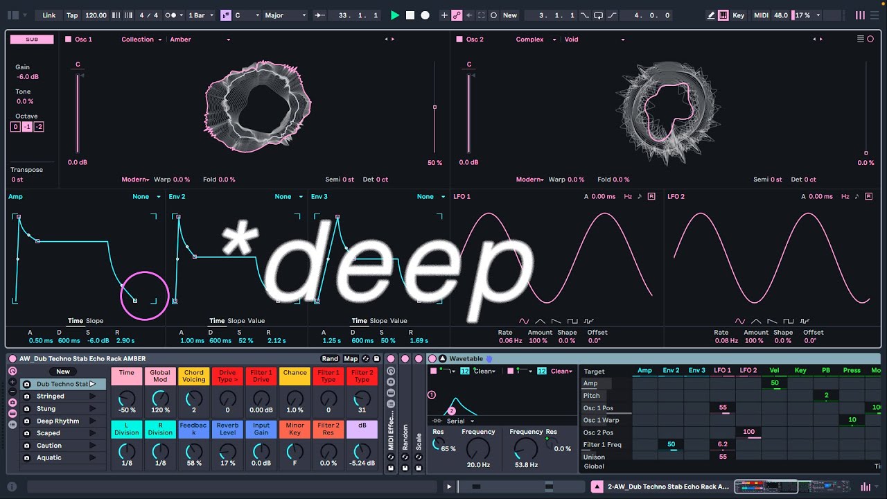 Deep Dub Techno Stabs in Ableton with Stock Devices Wavetable & Echo ...