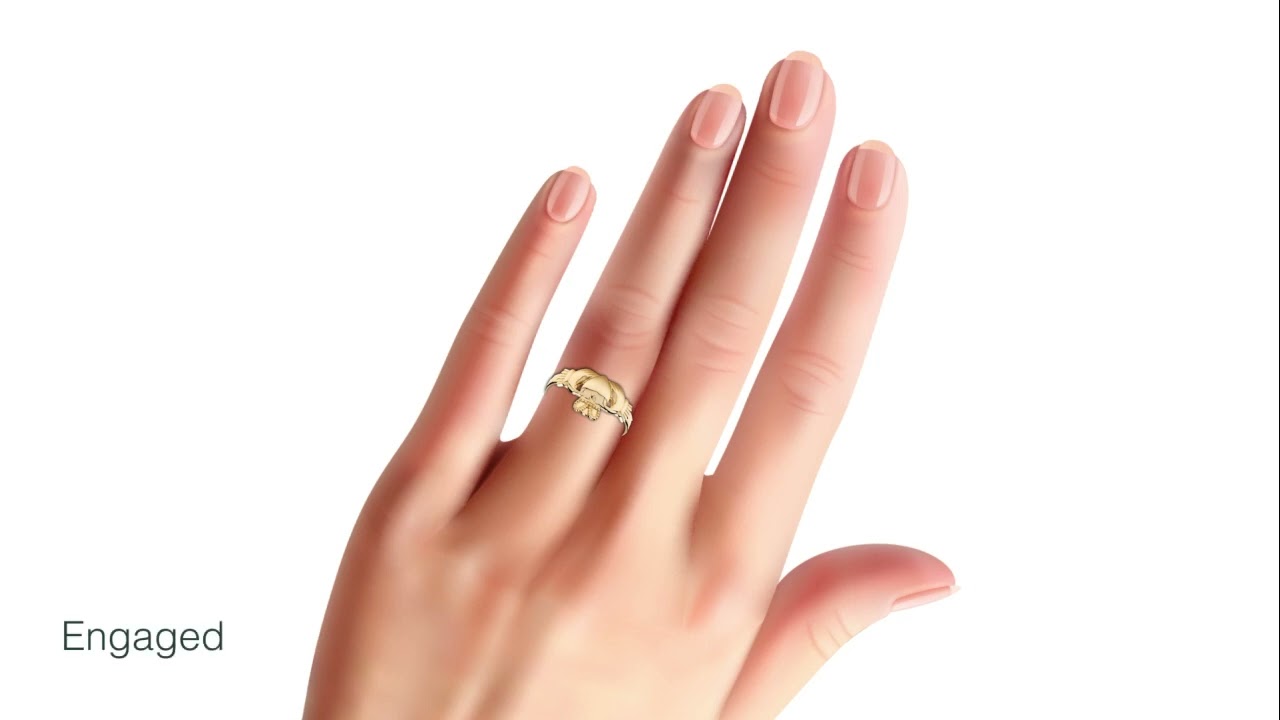 14K White Gold Diamond Claddagh Heart Ring - Solvar Irish Jewellery