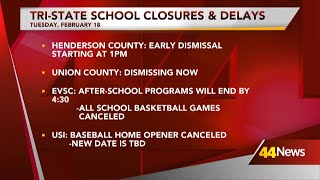 Tri-State school schedule changes Tuesday