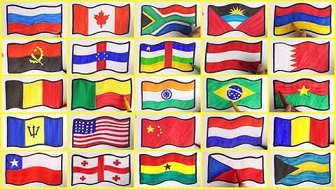Drawing Flags From 28 Countries | Which One You Country?