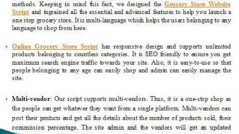 Grocery Store Website Script | Online Grocery Store Script