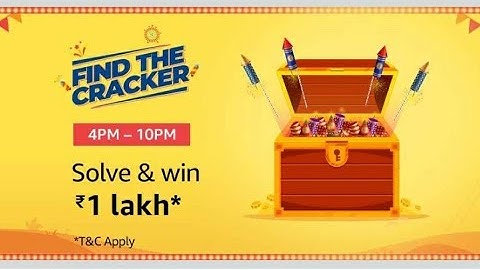 Amazon Quiz Find The Cracker | Solve And Win 1 Lakhs | 18 September - Expired