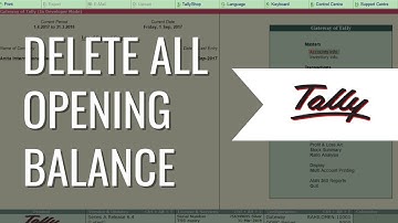 DELETE ALL Opening Balance in Tally on Single Click | Tally Guide