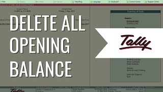 DELETE ALL Opening Balance in Tally on Single Click | Tally Guide screenshot 5