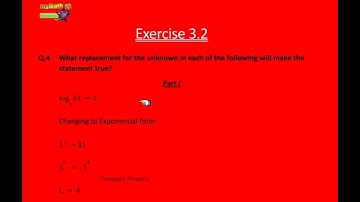 Exercise 3.2 • Question No. 4 [All Parts] - Unit 3 Logarithms [9 Class]