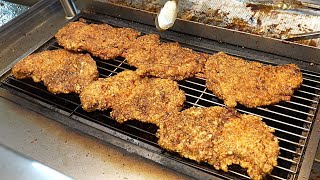 Thousands of slices sold every day  Fried and Grilled Chicken Chop  Taiwan Street Food