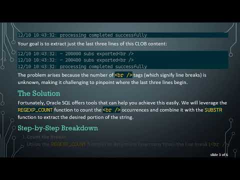 Extracting the Last 3 Lines from a CLOB String in Oracle SQL