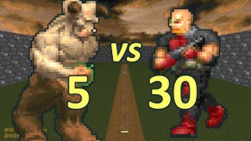 5 Hell Knights vs 30 Sergeants - Monster Infighting - Doom II Retro Battles