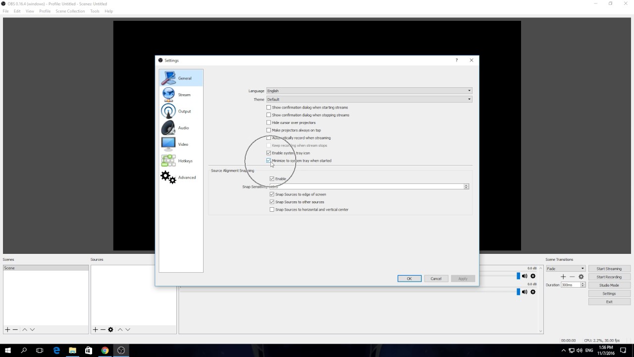 How To Disable Minimize To System Tray When Started In OBS Studio YouTube
