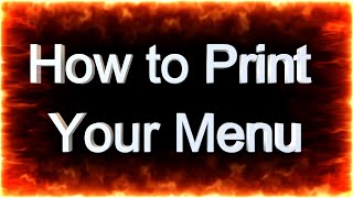 How to Print Your Menu | Restaurania.com Tutorial