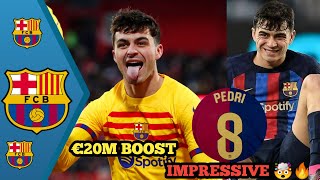 🚨 𝐎𝐅𝐅𝐈𝐂𝐈𝐀𝐋: Pedri’s market value has increased by €20M and now stands at €120M 🔴🔵