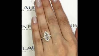 130 Ct Marquise Diamond Double Edge Halo Engagement Ring