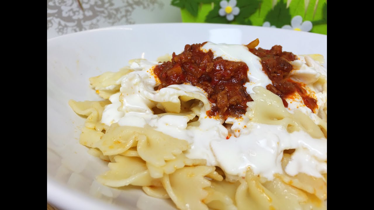 Nudeln mit Joghurt Hackfleischsauce wie Manti - YouTube