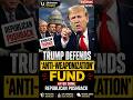 Trump Defends ‘Anti-Weaponization’ Fund Amid Republican Pushback | Breaking Political News