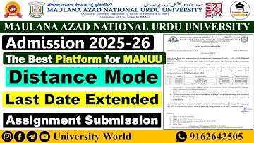 Manuu Distance Assignment Last Date Extended 2025 | UG, PG, Diploma/Certificate | @UniversityWorld