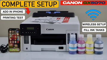 Canon Maxify GX5070 Setup, Fill Ink Tanks, Easy Wireless Setup, Add In iPhone, Wireless Printing !!