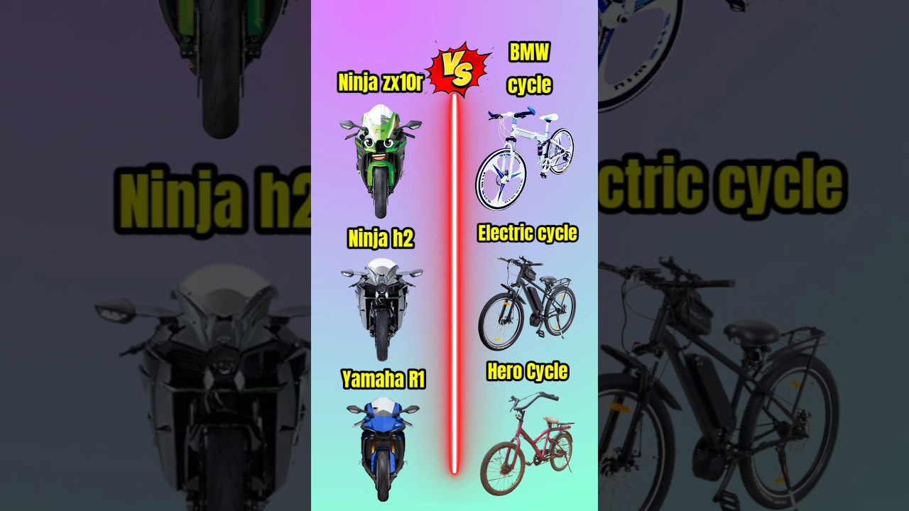 Ninja zx10r 🆚 Electric Cycle❓#shorts #ytshorts #ninjazx10r #v,iral #ElectricCycle #comparison