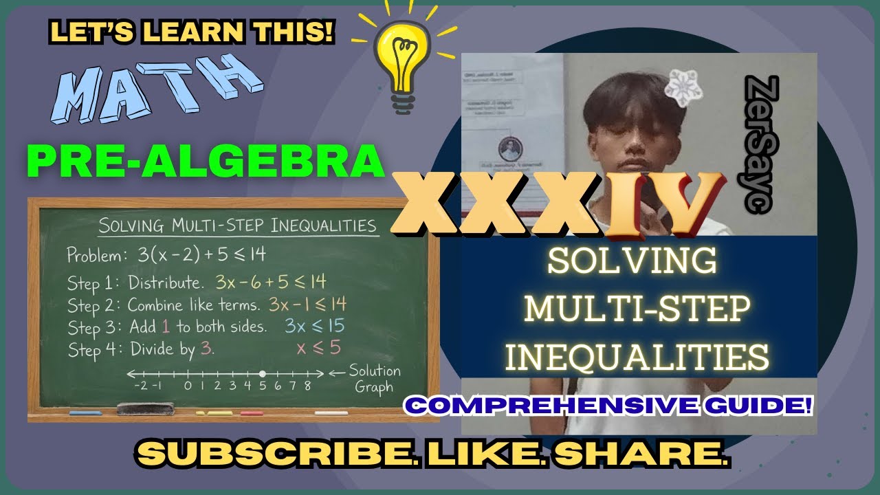 PRE-ALGEBRA I SOLVING MULTI-STEP INEQUALITIES (TAGALOG/FILIPINO EXPLANATION)