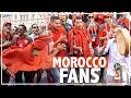 MOROCCO FOOTBALL FANS REACTIONS | FIFA WORLD CUP 2018 in Moscow, Russia (Red Square)