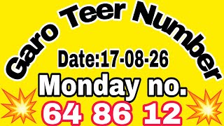 Shillong Teer 17 August 26 | Monday no.68 | First Round Teer ✅