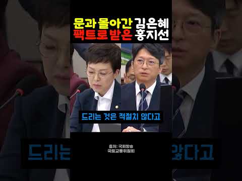 "제가 주관한 건 교통 분야입니다" 차관 때 부동산 정책 주관했다며 몰아붙인 김은혜에 홍지선 후보자의 답