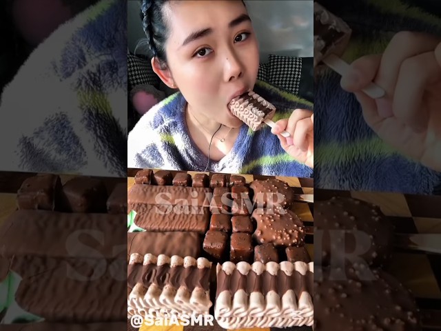 Chocolate Icecream|Chocolate Icecream Cubes|Chocolate Magnum Icecream|Chinese Eating asmr Mukbang