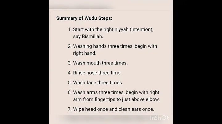 Islamic wudu. steps