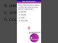 SQL MCQ Question