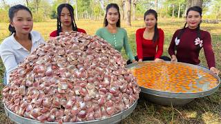 Amazing cooking stir fried rice and deep fried chicken recipe