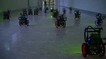 Firefly synchronization of a robot swarm